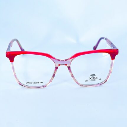 LOTUS FEMENINA - MARCO EN ACETATO ESTAMPADO EN TONOS ROJOS